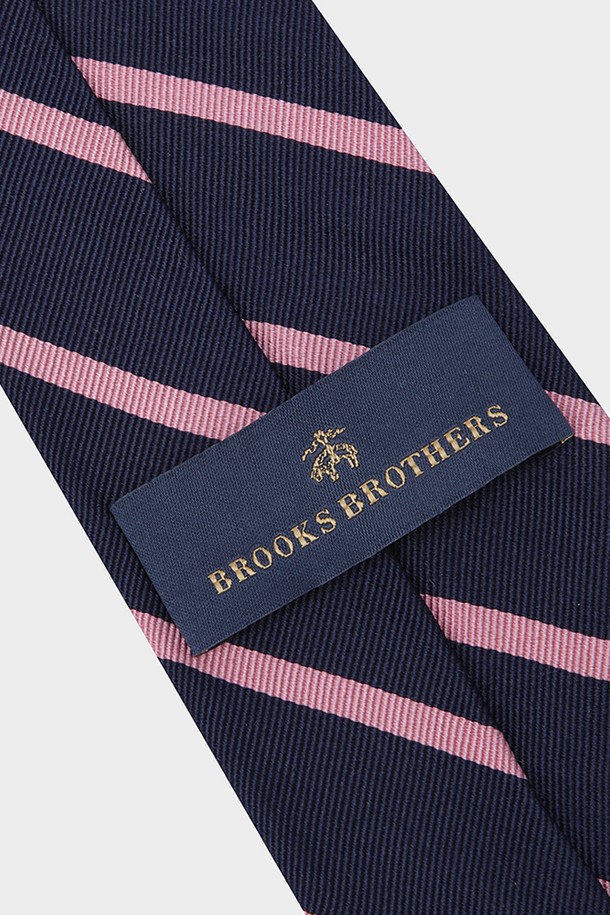 Brooks Brothers - 타이 - 스트라이프 렙 타이 BB3 (네이비/핑크) (BBATMF8875QEF)