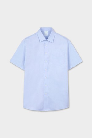 슬림핏 논아이론 에인즐리 핀포인트 숏슬리브 드레스셔츠 (라이트블루) (BBTDMF0252M)