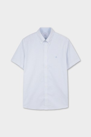 레귤러핏 논아이론 옥스포드 뱅갈 스트라이프 셔츠 (라이트블루) (BBTPMN2284M)