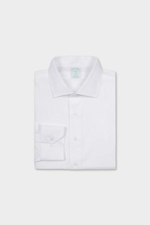 슬림핏 논아이론 잉글리시 스프레드 헤링본 드레스셔츠 (화이트) (BBTSMF0179W)