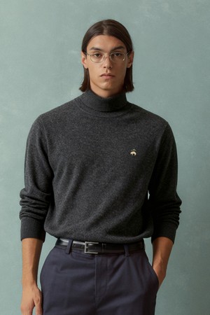 엑스트라파인 메리노울 100% 터틀넥 (챠콜)