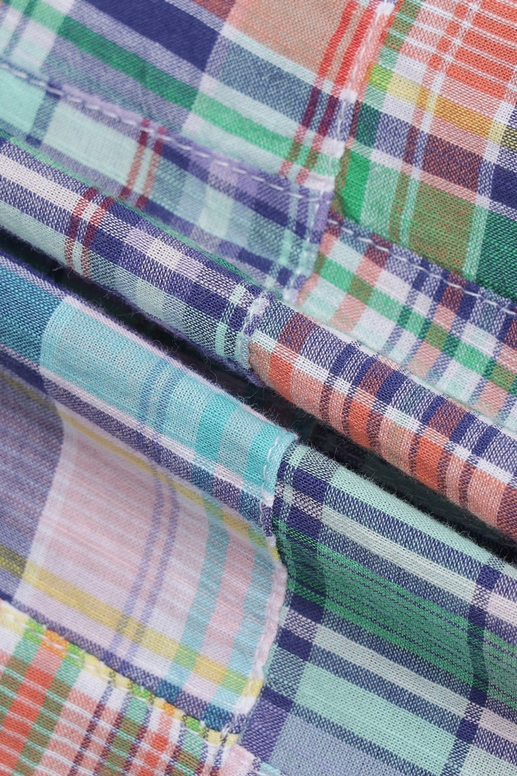 Brooks Brothers - 반팔셔츠 - 마드라스 패치워크 숏슬리브 스포츠셔츠 (멀티) (BBTPMF82197FM)