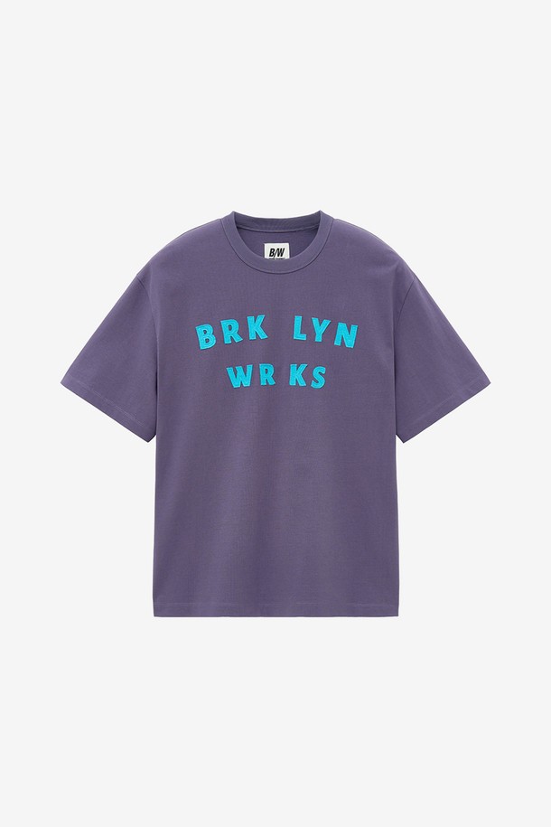 BROOKLYN WORKS - 티셔츠 - 레터링 패치 티셔츠_바이올렛