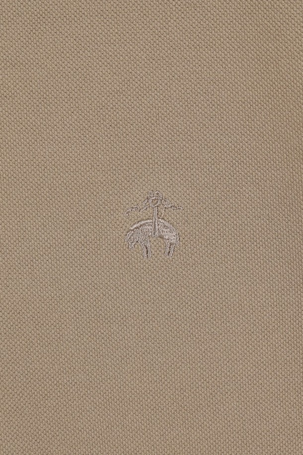 Brooks Brothers - 반팔티셔츠 - [Online Exclusive] 로고 코튼 피케 폴로셔츠 (베이지) (BBNTMO201AZFM)