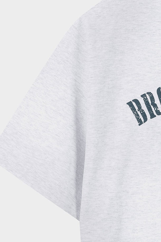 Brooks Brothers - 반팔티셔츠 - 레터링 그래픽 반팔 티셔츠 (그레이) (BBNPMB202AWFM)