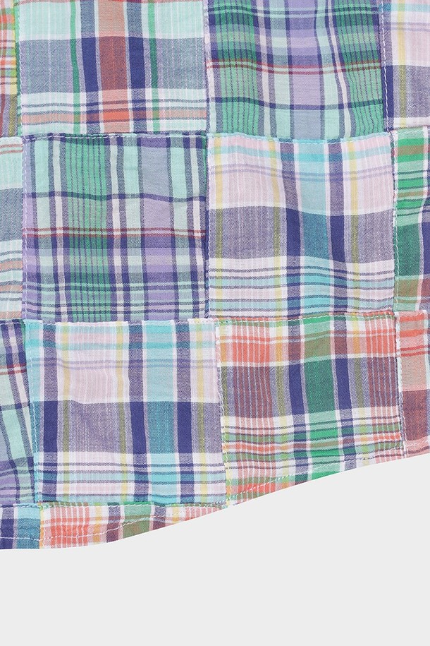Brooks Brothers - 반팔셔츠 - 마드라스 패치워크 숏슬리브 스포츠셔츠 (멀티) (BBTPMF82197FM)