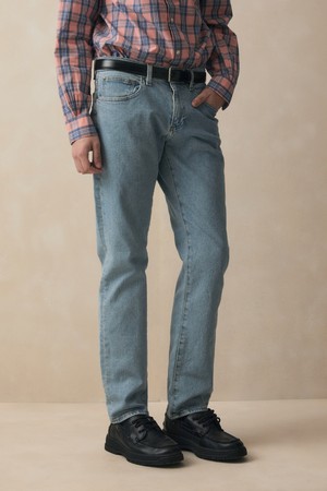 스트레이트핏 데님 팬츠 (라이트인디고) (BBPDMF0694NFS)