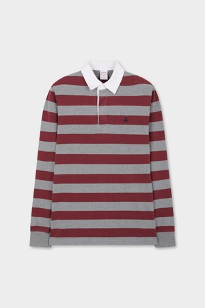 스트라이프 럭비 셔츠 (그레이) (BBNTMFF301)