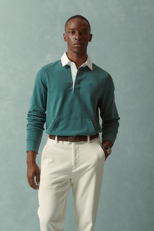 솔리드 포켓 럭비 셔츠 (그린) (BBNTMNF301)