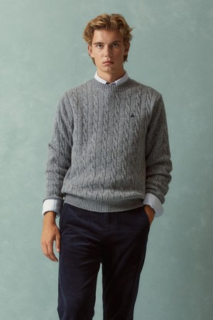 [Online Exclusive] 셔틀랜드 케이블 풀오버 (그레이) (BBWRMOF410)