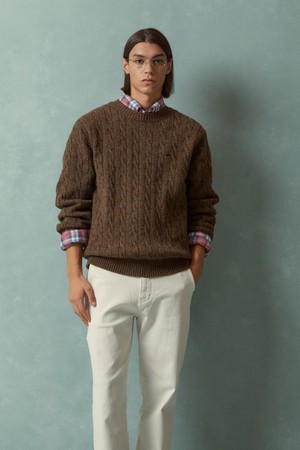 [Online Exclusive] 셔틀랜드 케이블 풀오버 (브라운) (BBWRMOF410)