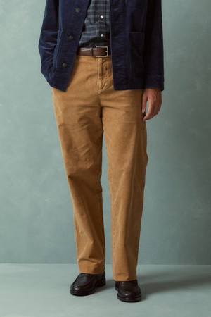 와이드핏 코듀로이 가먼트 다이 치노 팬츠 (브라운) (BBPCMNF405)