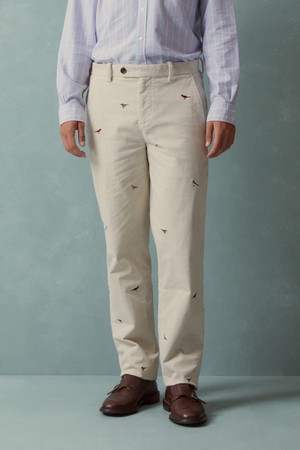 레귤러핏 15W 코듀로이 버드 패턴 치노 팬츠 (베이지) (BBPCMNF404)