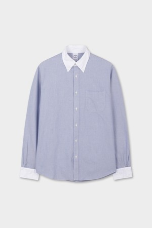 프라이데이 옥스포드 솔리드 배색 셔츠 (블루) (BBTHMMF303)