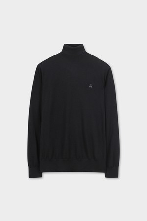 메리노울 로고 터틀넥 스웨터 (블랙) (BBWUMNF301)