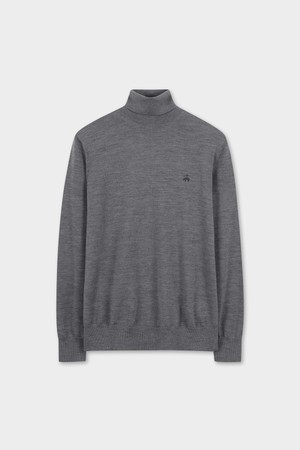 메리노울 로고 터틀넥 스웨터 (그레이) (BBWUMNF301)