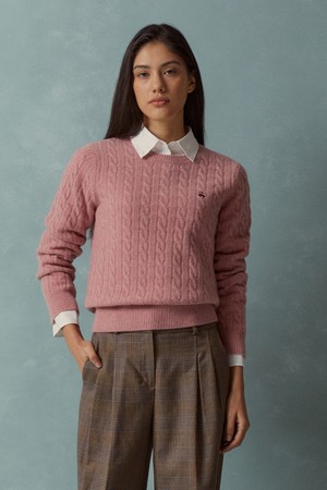 [여성] 울 케이블 스웨터 (핑크) (BBWRWBF401)