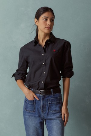 [여성] 코튼 릴렉스 셔츠 (블랙) (BBTHWBF301)