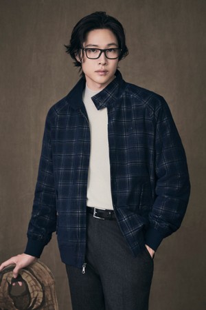 코듀로이 체크 헤링턴 재킷 (블루) (BBOTMMF302)