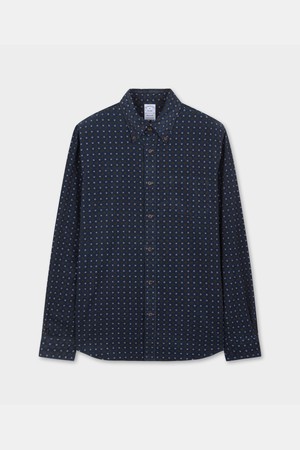 코듀로이 페이즐리 패턴 셔츠 (네이비) (BBTHMMF402)