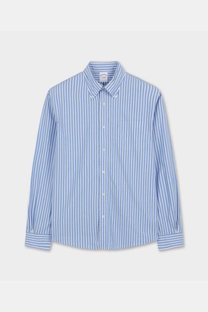 프라이데이 포플린 패턴 스트라이프 셔츠 (블루) (BBTHMMF306)