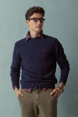 [Online Exclusive] 울 솔리드 풀오버 (네이비) (BBWRMOF413)