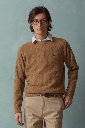 울 케이블 스웨터 (베이지) (BBWRMBF401)