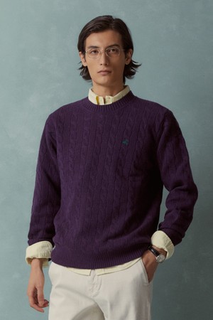 울 케이블 스웨터 (바이올렛) (BBWRMBF401)