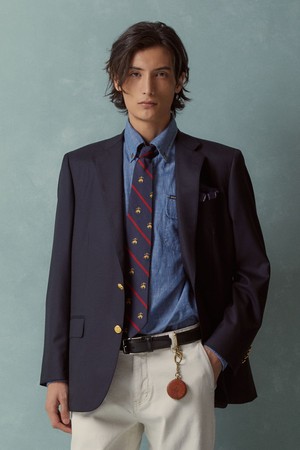 클래식핏 싱글 2버튼 금장 블레이저 (네이비) (BBJBMNZ501)