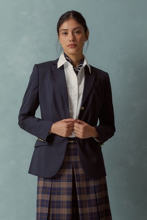 [여성] 울 싱글 2버튼 금장 블레이저 (네이비) (BBJBWFZ501)