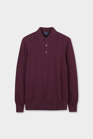 메리노울 로고 폴로 스웨터 (버건디) (BBWTMNF301)