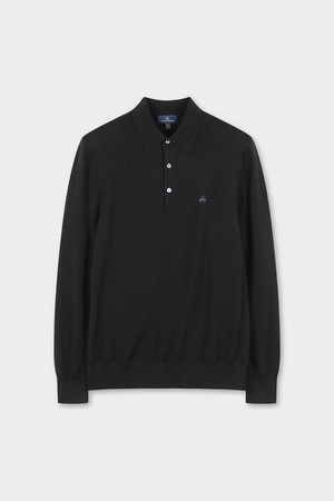 메리노울 로고 폴로 스웨터 (블랙) (BBWTMNF301)