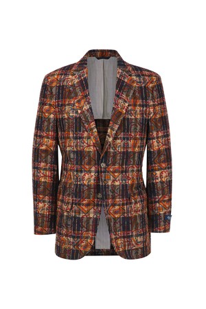 트레디셔널핏 마드라스 프린트 3버튼 재킷 (브라운) (BBJSMM13624ES)