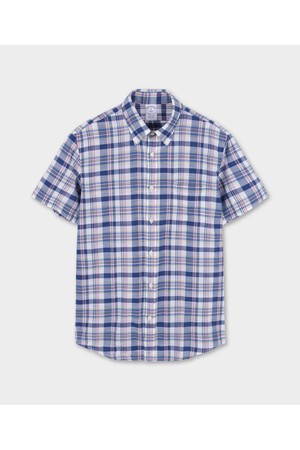 마드라스 반팔 셔츠 (네이비) (BBTPMF82077FM)