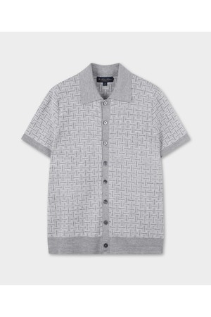 트로피컬 바스켓 숏슬리브 폴로가디건 (그레이) (BBWTMM8927WFM)