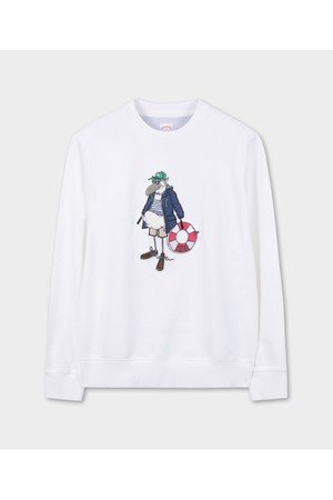 헨리 패치 스웻셔츠 (화이트) (BBNPMM7486AFS)