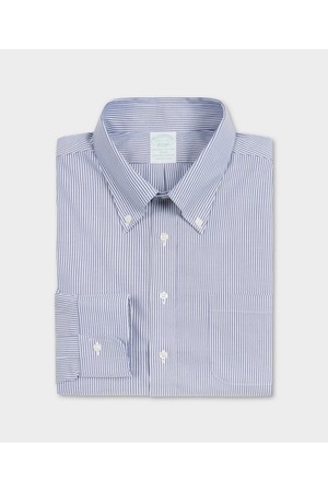 논아이론 폴로버튼다운 스트라이프 드레스셔츠 (블루) (BBTSMMZ502)