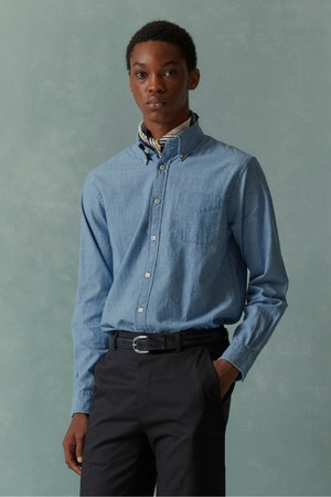 코튼 샴브레이 스포츠셔츠 (라이트인디고) (BBTHMMG109)