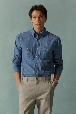 샴브레이 워크셔츠 (다크인디고) (BBTHMMG110)