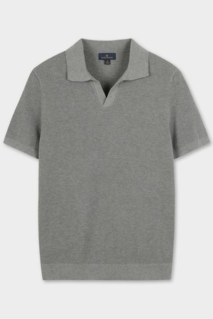 버튼리스 피케 폴로 스웨터 (그레이) (BBWTMMG201)