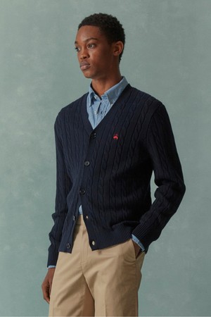 코튼 케이블 가디건 (다크네이비) (BBWCMBG101)