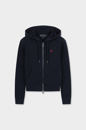 [여성] 코튼 케이블 후드 스웨터 (다크네이비) (BBWZWBG104)