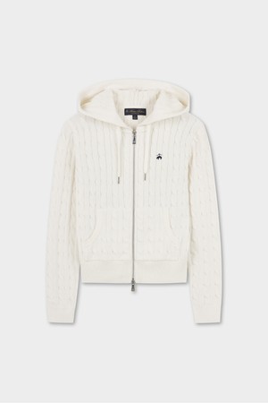 [여성] 코튼 케이블 후드 스웨터 (아이보리) (BBWZWBG104)