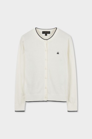 [여성] 코튼 배색 가디건 (화이트) (BBWCWBG103)