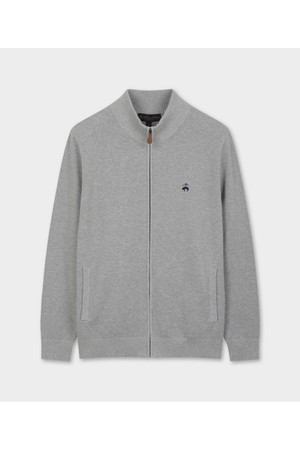 터크조직 풀 지퍼 스웨터 (그레이) (BBWZMBG103)