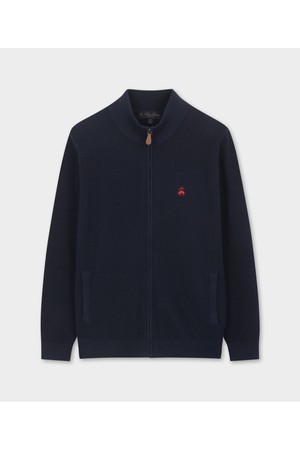 터크조직 풀 지퍼 스웨터 (네이비) (BBWZMBG103)