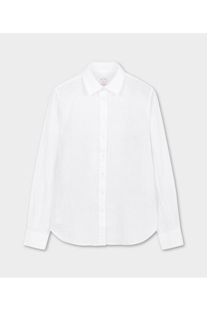 [여성] 린넨 로고 셔츠 (화이트) (BBTHWFG201)