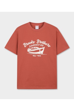 Yacht 그래픽 반팔 티셔츠 (오렌지) (BBNPMBG202)