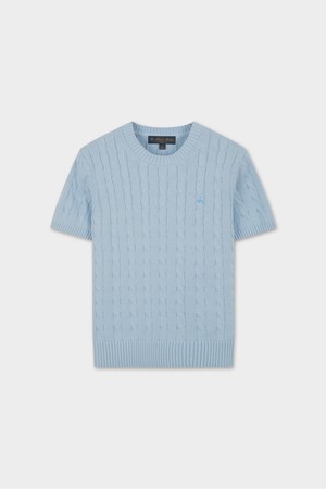 [여성] 코튼 케이블 풀오버 반팔 (라이트블루) (BBWRWBZ201)