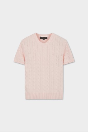 [여성] 코튼 케이블 풀오버 반팔 (핑크) (BBWRWBZ201)